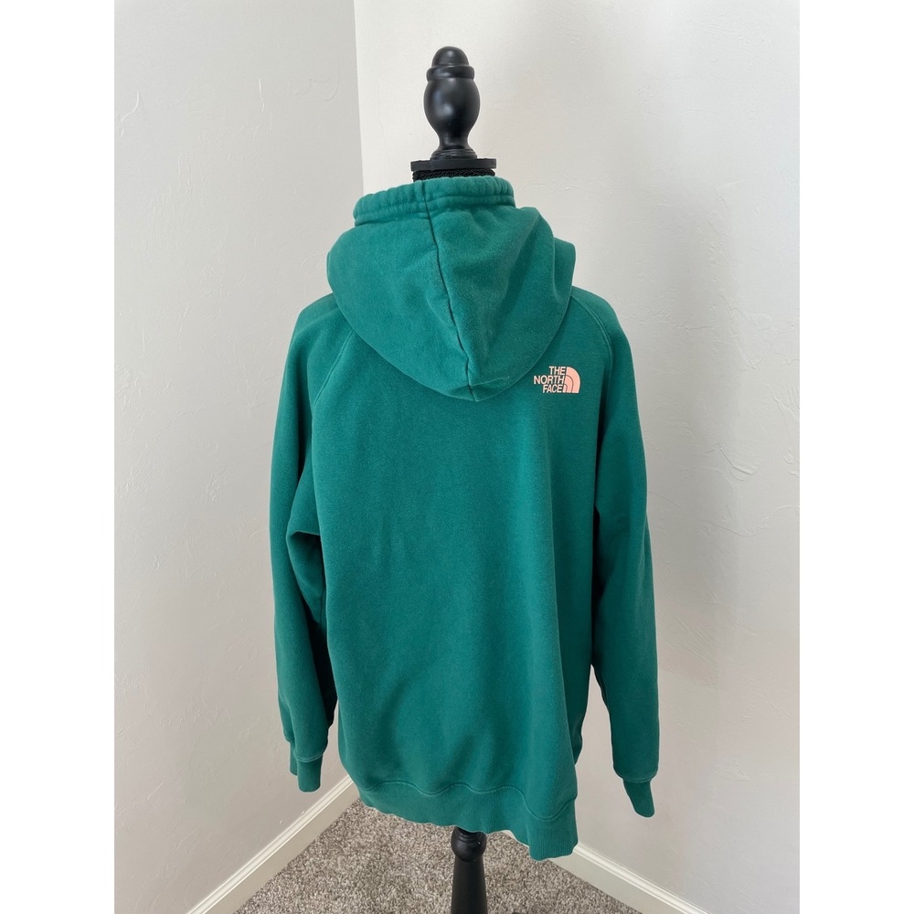 The North Face Womens Green Circular Design Graphic Logo Fleece Hoodie XL - Picture 3 of 7